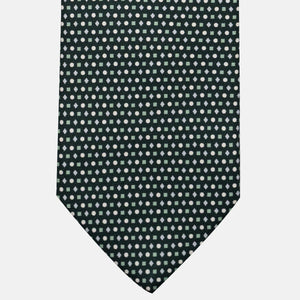 3-Fold Silk Tie, Geometric Pattern, Green - JA056674-2