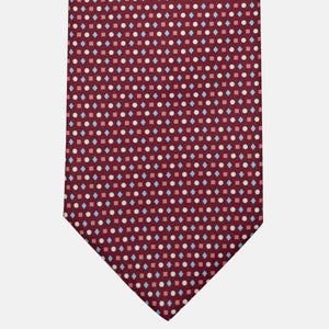 3-Fold Silk Tie, Geometric Pattern, Bordeaux - JA056674-4