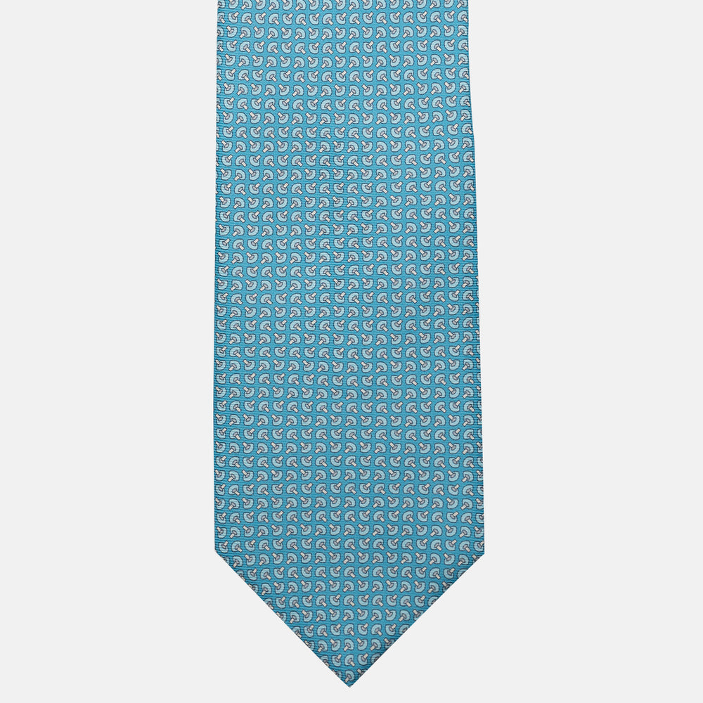 3-Fold Silk Tie, Micro Pattern, Pool - JA056676-12