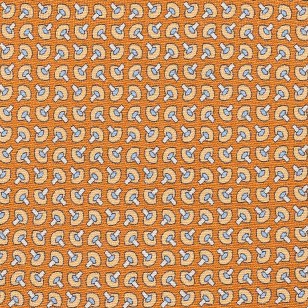 3-Fold Silk Tie, Micro Pattern, Ochre - JA056676-1