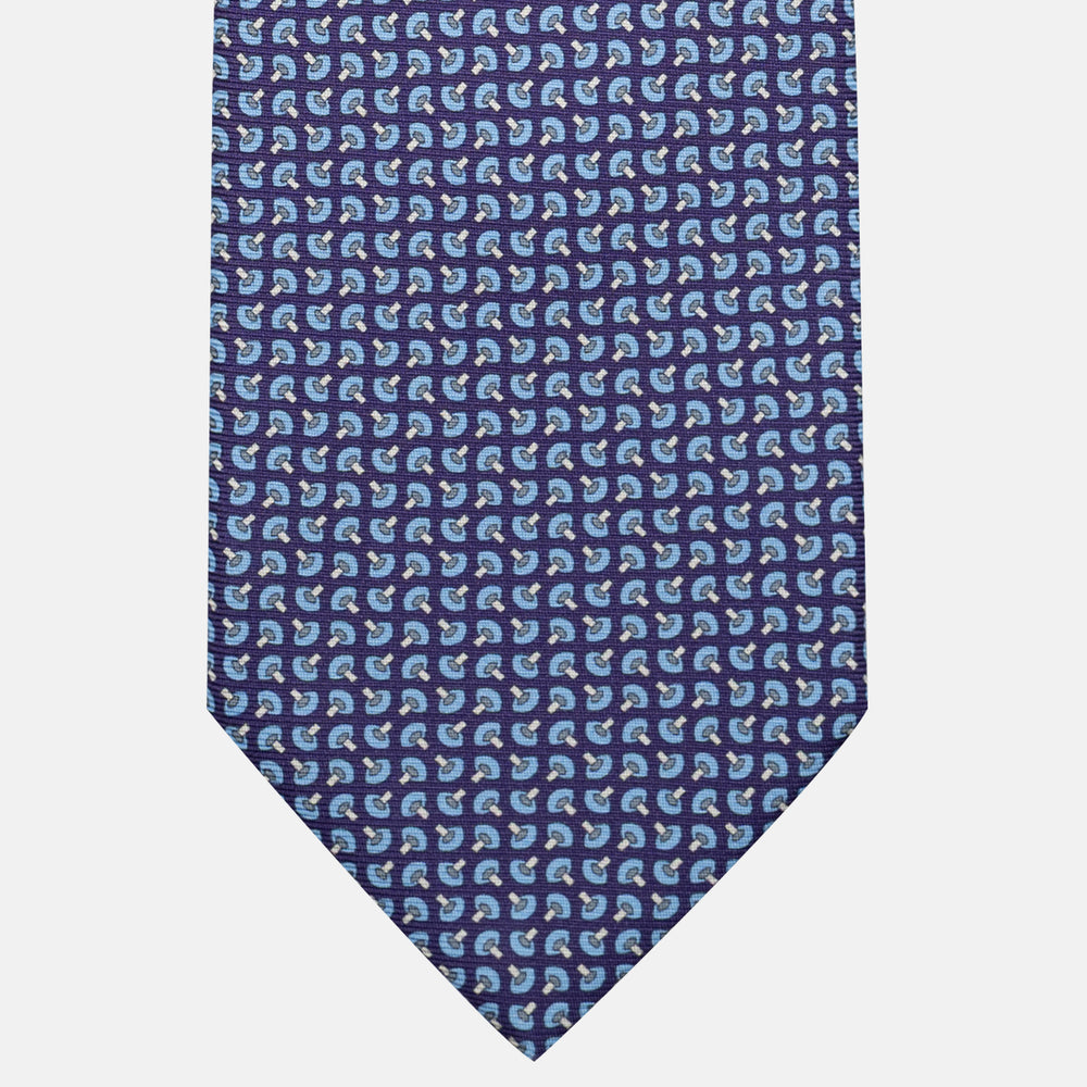 3-Fold Silk Tie, Micro Pattern, Purple - JA056676-7