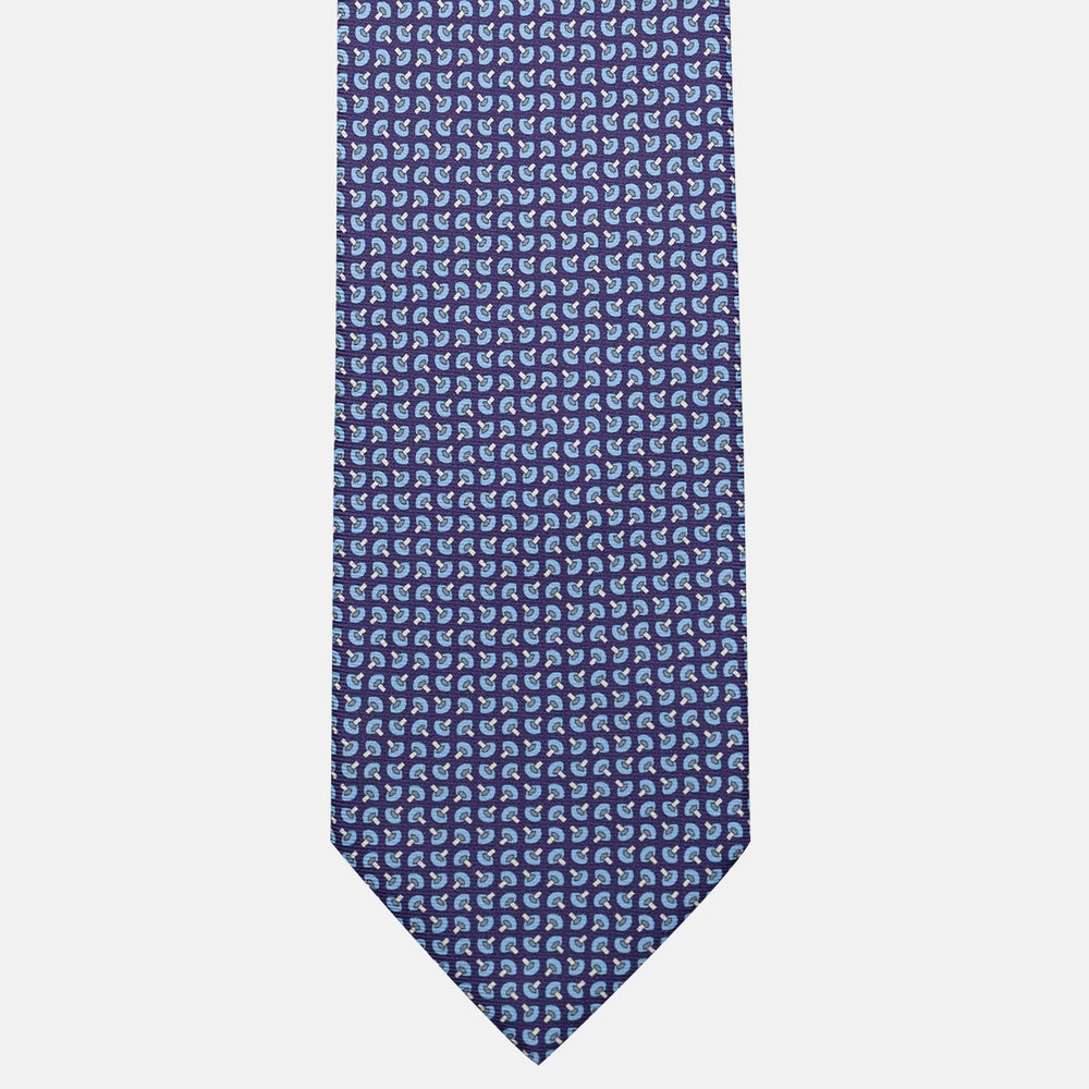3-Fold Silk Tie, Micro Pattern, Purple - JA056676-7