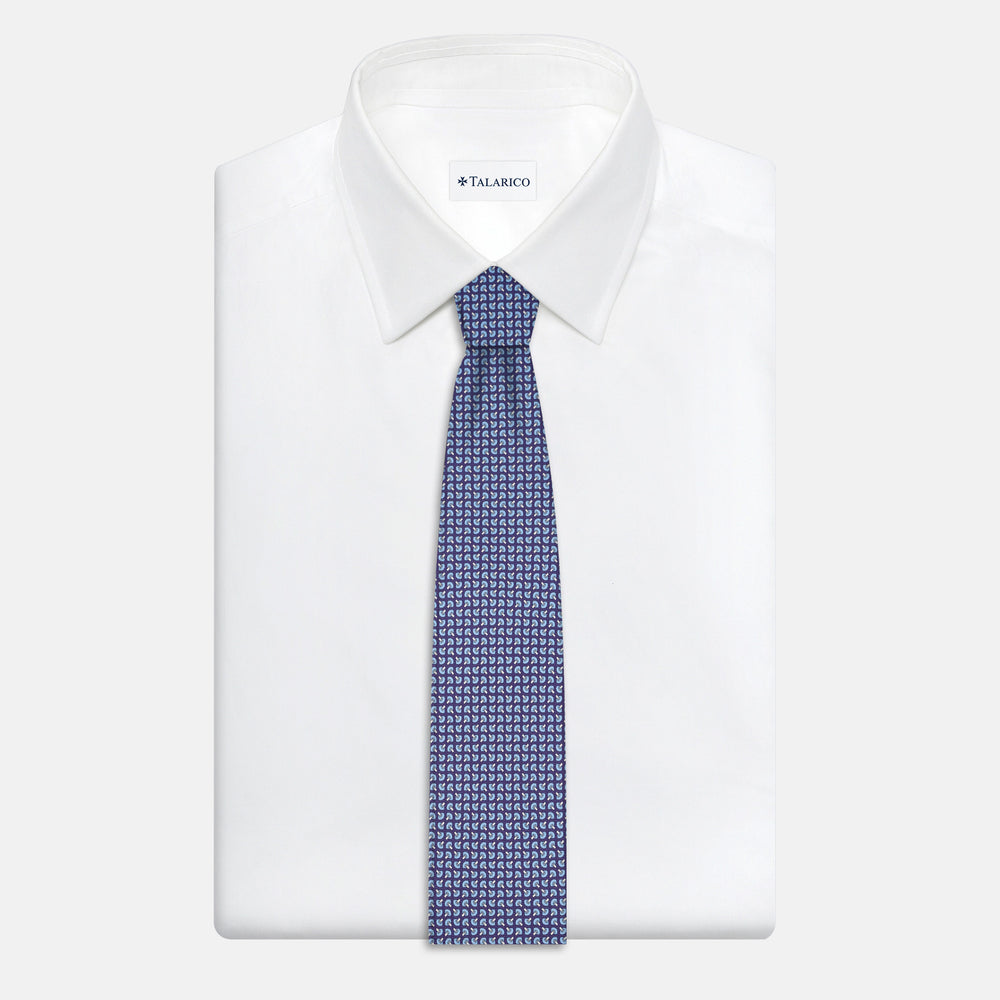 3-Fold Silk Tie, Micro Pattern, Purple - JA056676-7