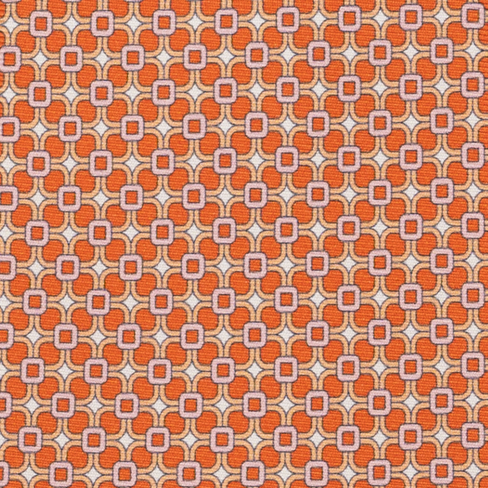 3-Fold Silk Tie, Geometric Pattern, Orange Pink - JA057082-4
