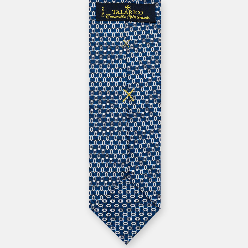3-fold Silk Tie, Geometric Pattern, Light Blue - JA058625_7 T