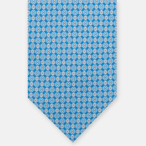3-Fold Silk Tie, Geometric Pattern, Light Blue - JA058626_2 T