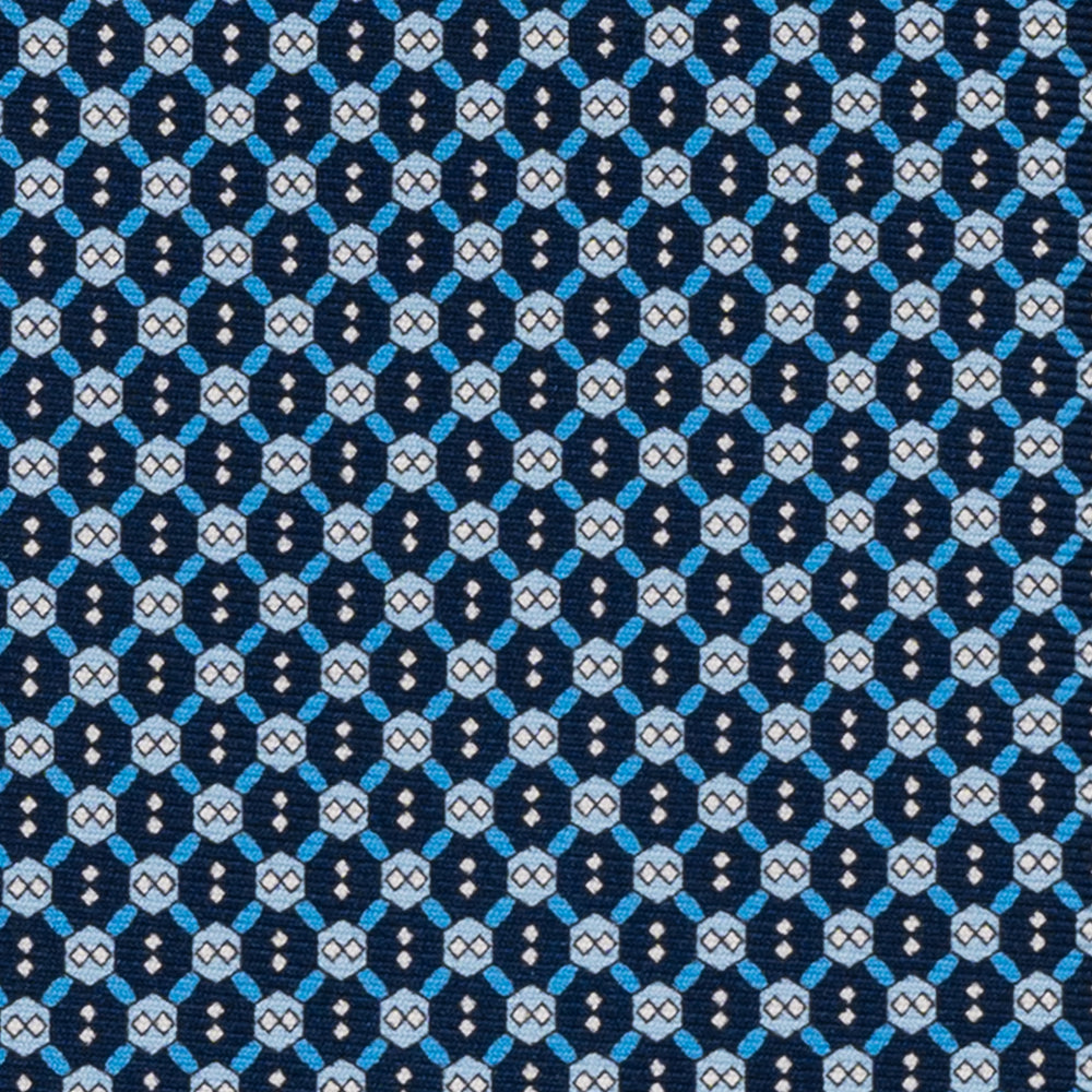 3-Fold Silk Tie, Micro Pattern, Light Blue - JA058626_7 T