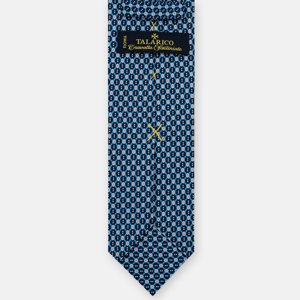 3-Fold Silk Tie, Micro Pattern, Light Blue - JA058626_7 T