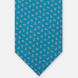 3-Fold Silk Tie, Micro Pattern, Pool - JA058631_2 T