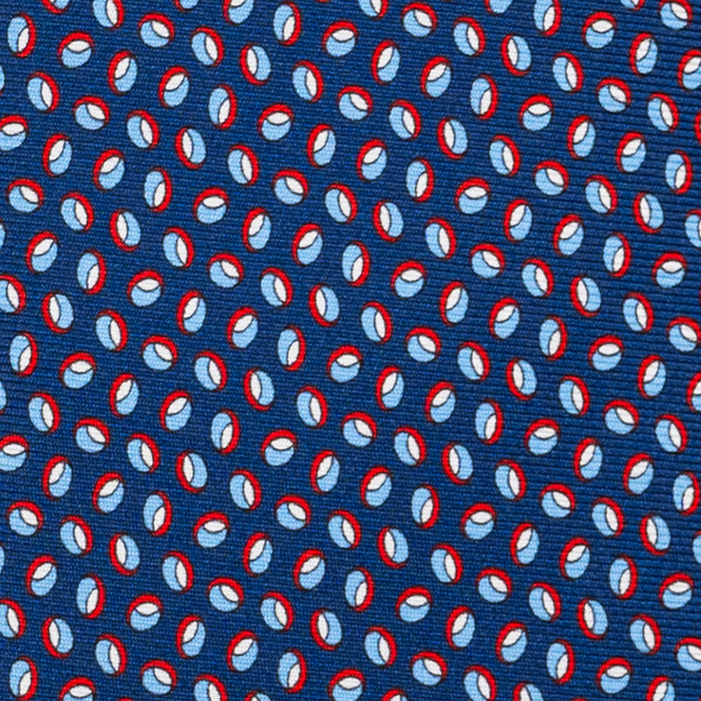 Cravatta 3 pieghe in Seta, Micro Fantasia, Blu Rosso - JA058632_1 T