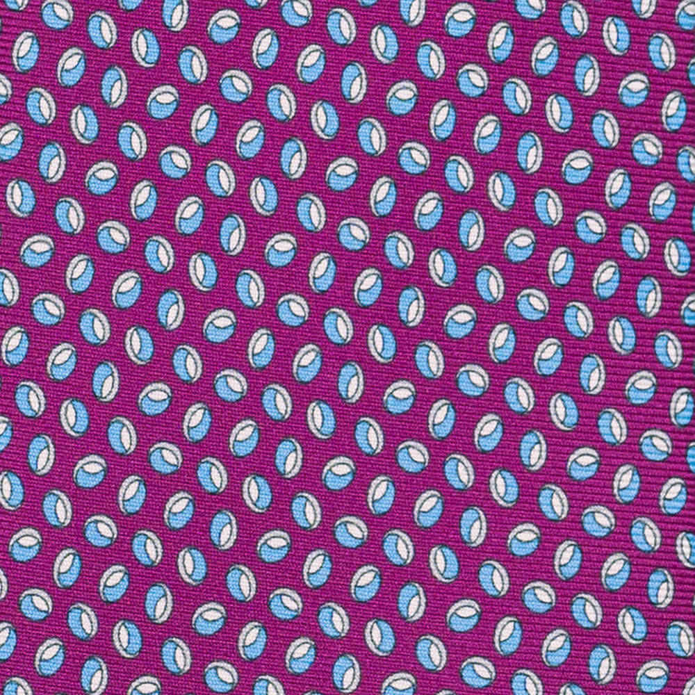 Cravatta 3 pieghe in Seta, Micro Fantasia, Magenta - JA058632_7 T
