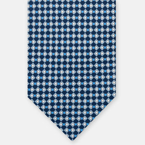 3-Fold Silk Tie, Geometric Pattern, Sky Blue - JA058634_6 T