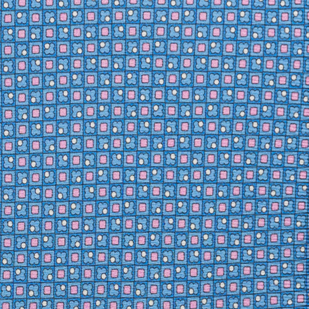3-Fold Silk Tie, Micro Pattern, Sky Blue Pink - JA059576_2 T