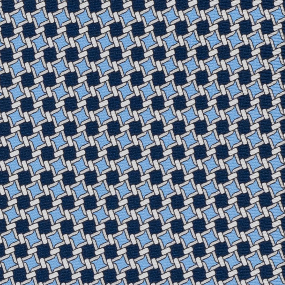 3-Fold Silk Tie, Geometric, Sky Blue - JA059578_1 T