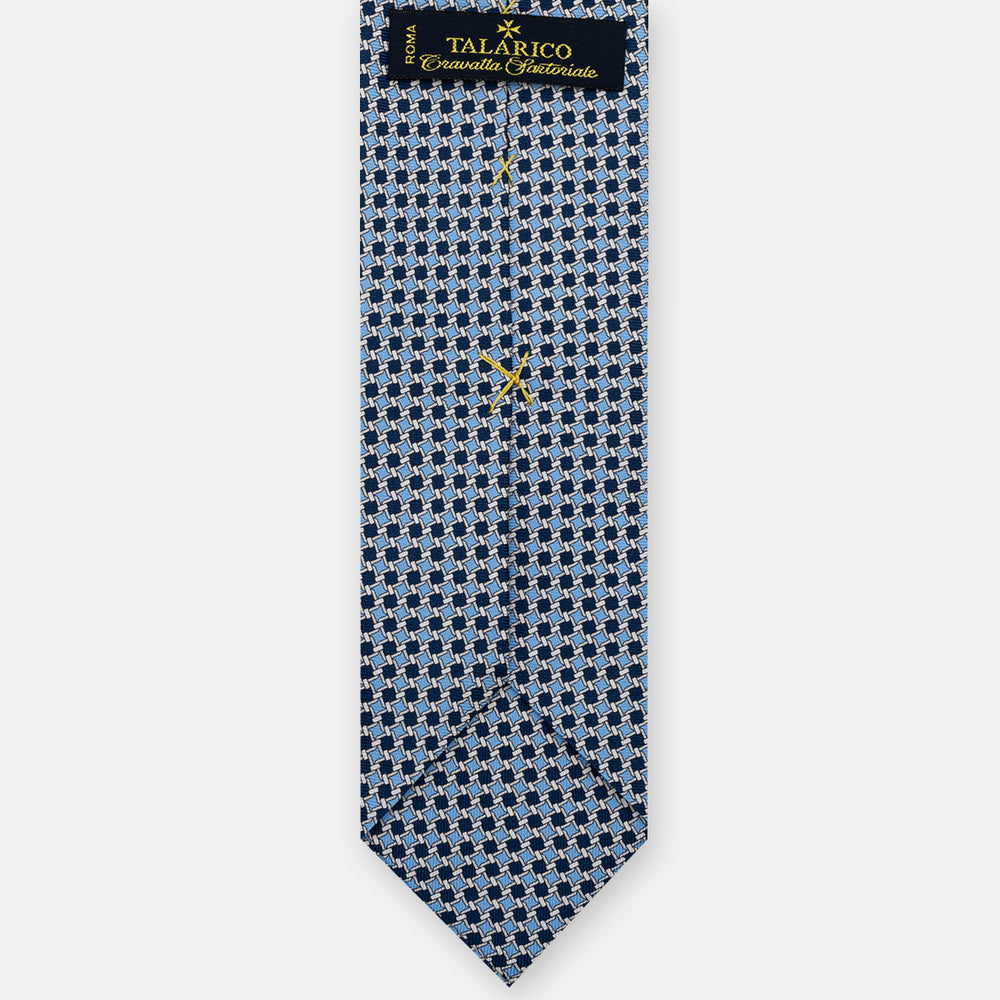 3-Fold Silk Tie, Geometric, Sky Blue - JA059578_1 T