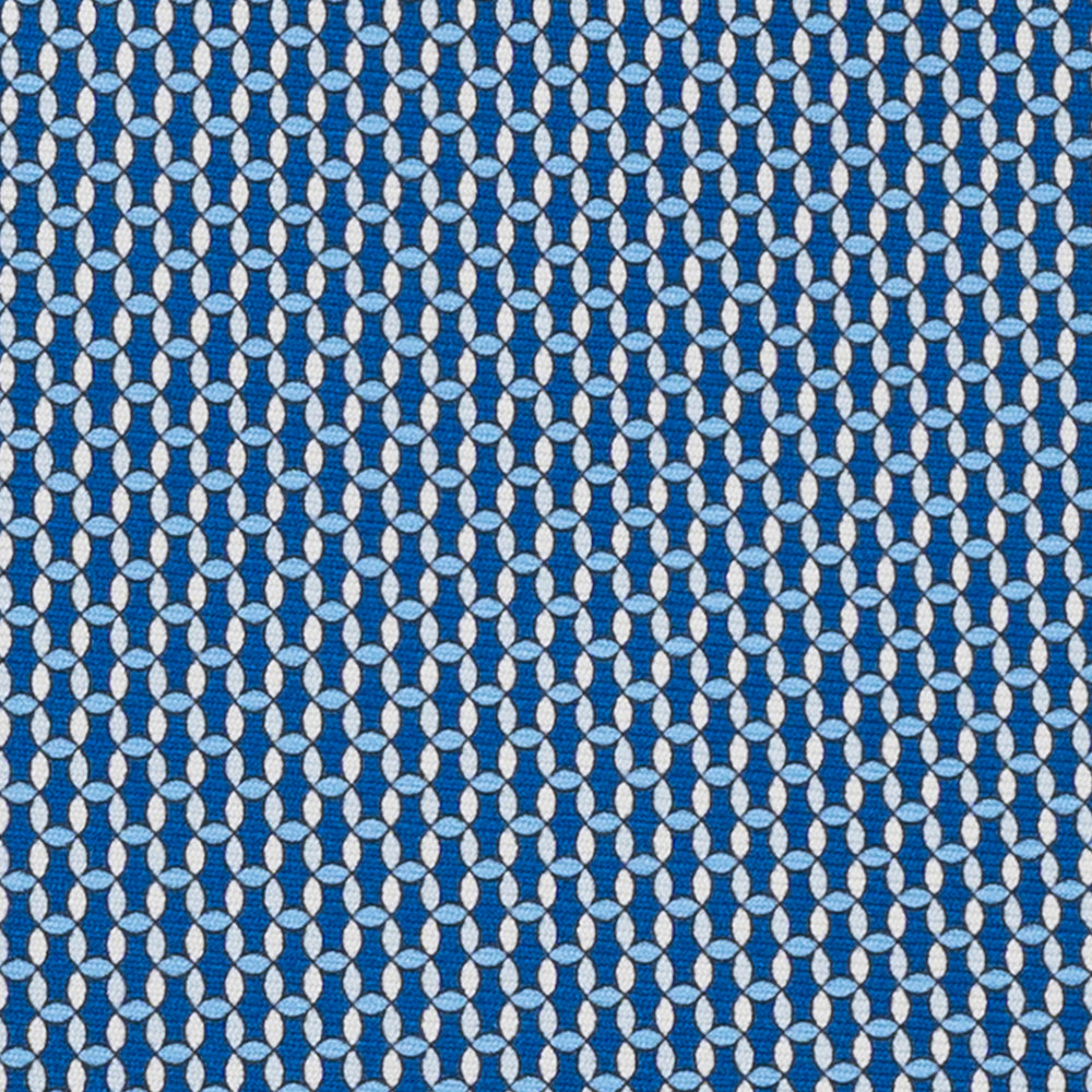 Cravatta 3 pieghe in Seta, Fantasia Geometrica, Azzurro - JA059579_13 T