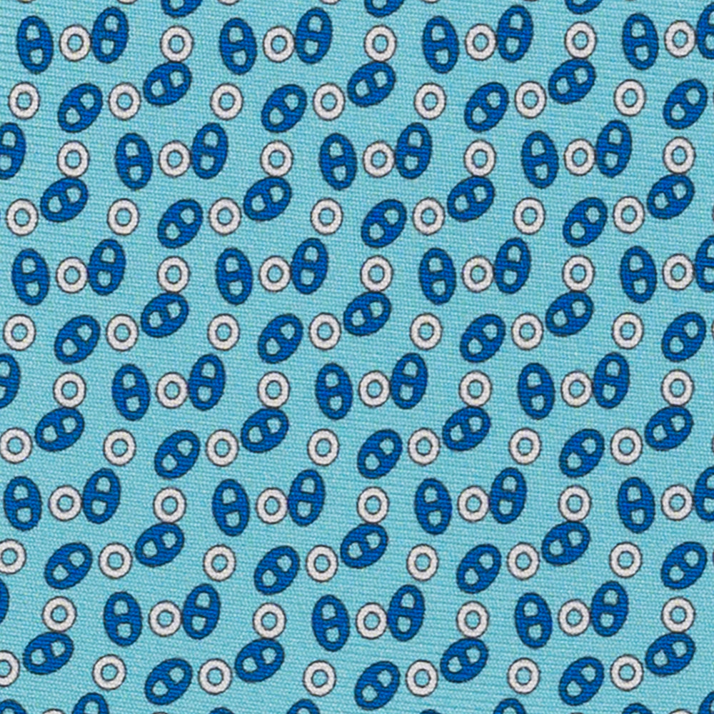 Cravatta 3 pieghe in Seta, Micro Fantasia, Acqua - JA059582_1 T