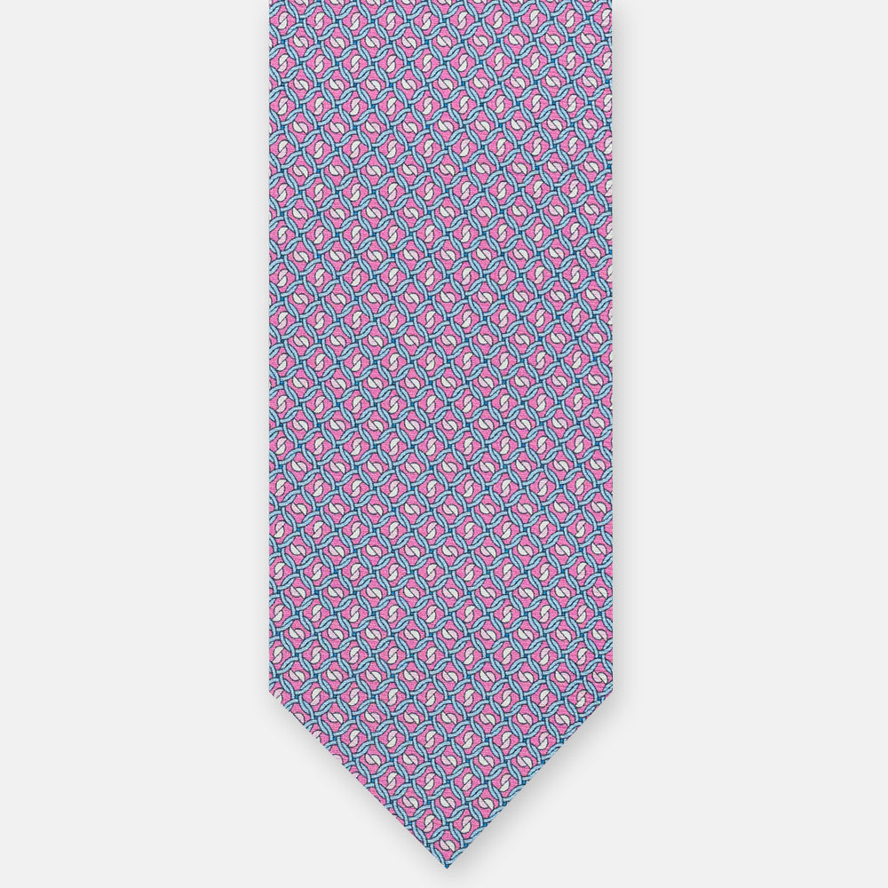 3-fold Silk Tie, Chain Pattern, Pink - JA059624_5 T