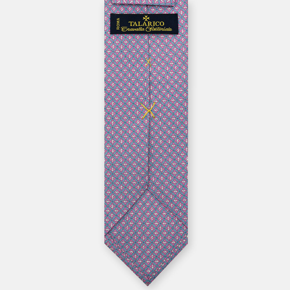 3-fold Silk Tie, Chain Pattern, Pink - JA059624_5 T