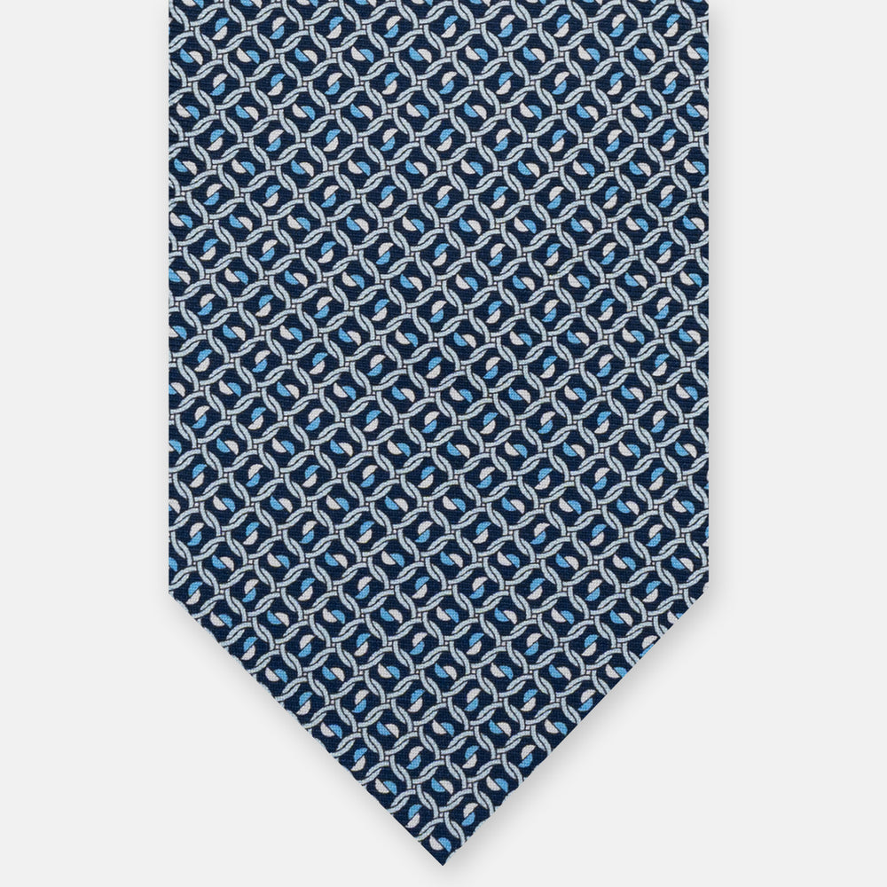 3-Fold Silk Tie, Geometric, Sky Blue - JA059624_7 T