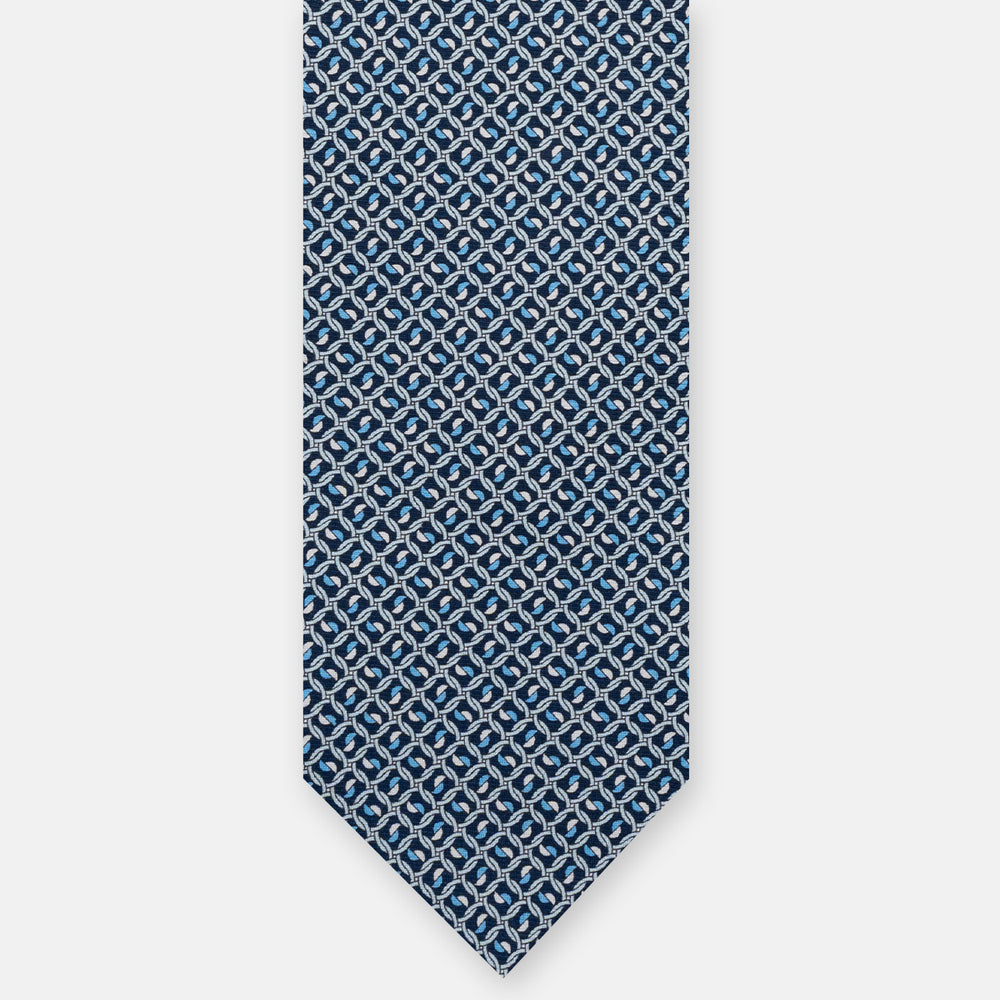 3-Fold Silk Tie, Geometric, Sky Blue - JA059624_7 T