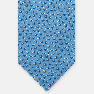 3-fold Silk Tie, Micro Pattern, Light Blue - JA059629_3 T