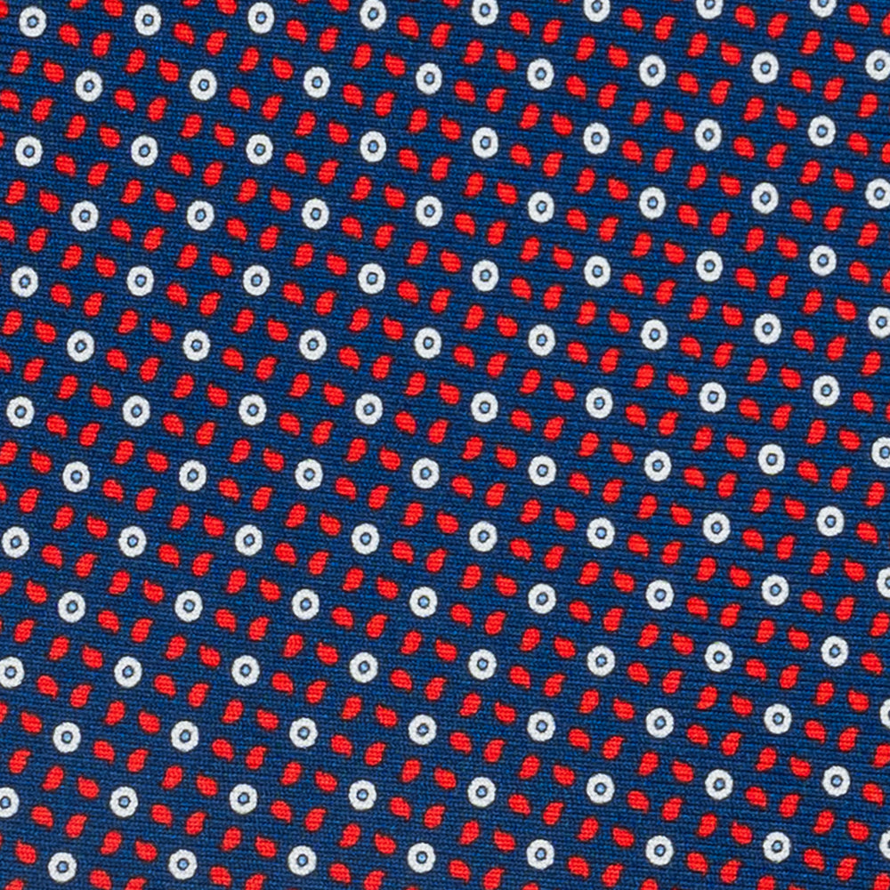 Cravatta 3 pieghe in Seta, Floreale, Blu Rosso - JA059632_1 T