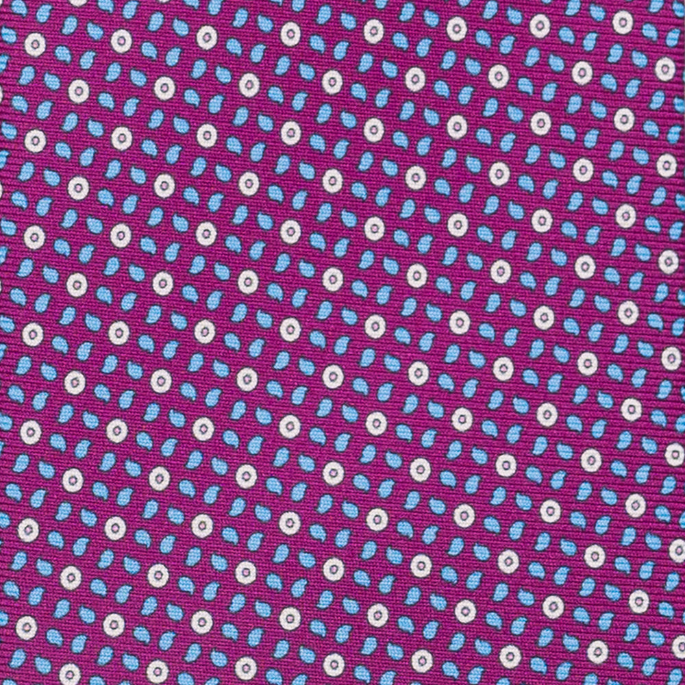 Cravatta 3 pieghe in Seta, Fantasia Floreale, Magenta - JA059632_2 T