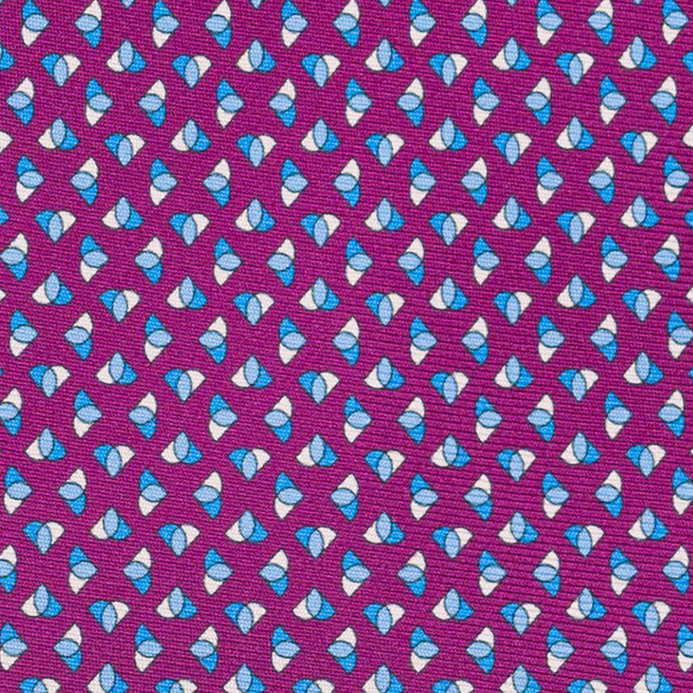 Cravatta 3 pieghe in Seta, Micro Fantasia, Magenta - JA062933_3 T