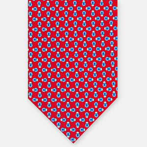 Silk 3-Fold Tie, Micro Pattern, Red - JA062936_3 T