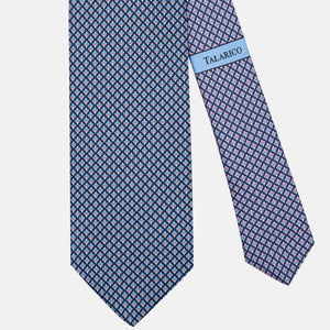 3-Fold Micro-Patterned Silk Tie, Light Blue & Pink - JA302-2