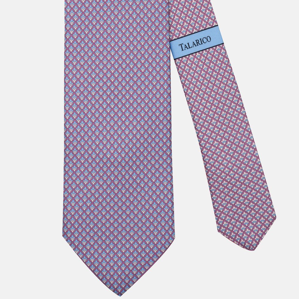 Cravatta 3 pieghe in Seta Micro Fantasia, Rosa - JA302-5