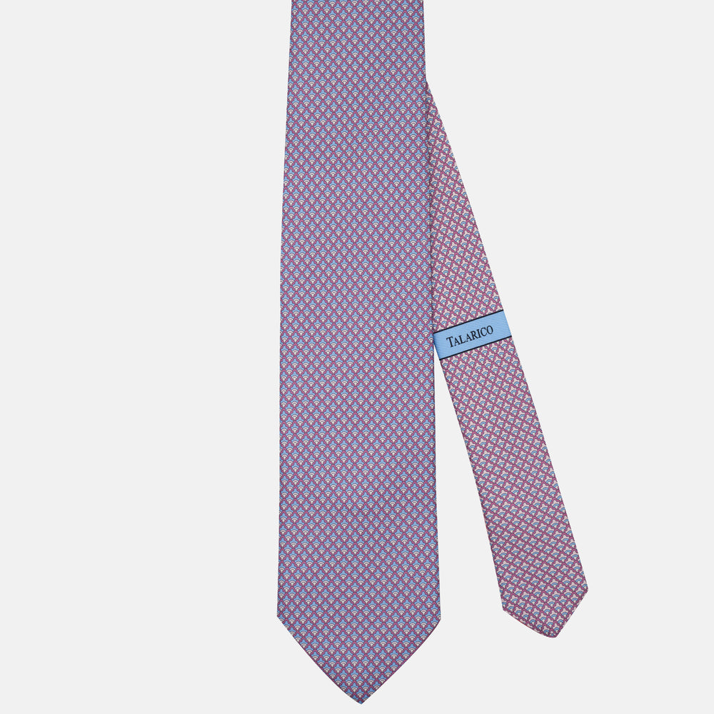 Cravatta 3 pieghe in Seta Micro Fantasia, Rosa - JA302-5