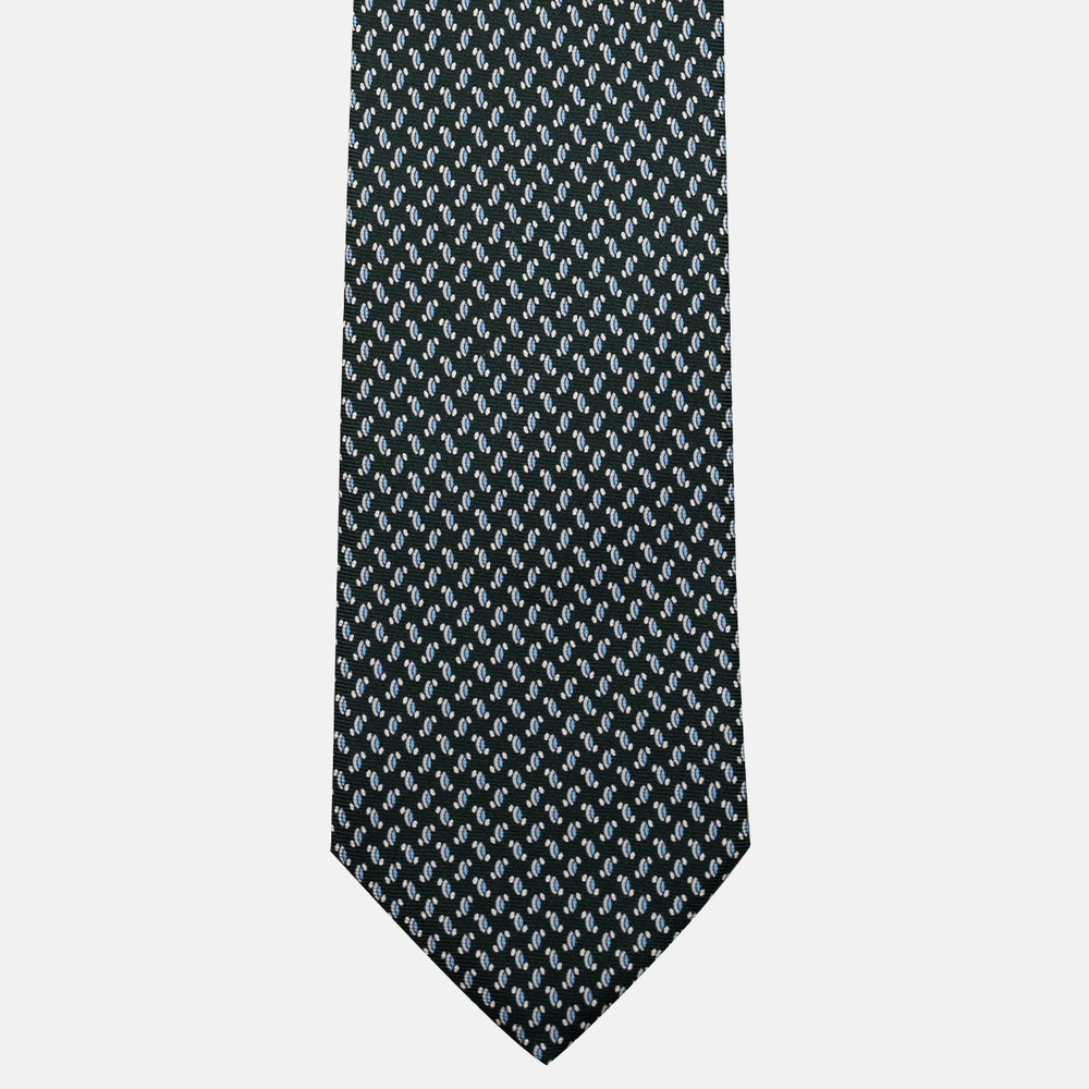 3-Fold Silk Tie, Micro Pattern, Green - JC056668-4