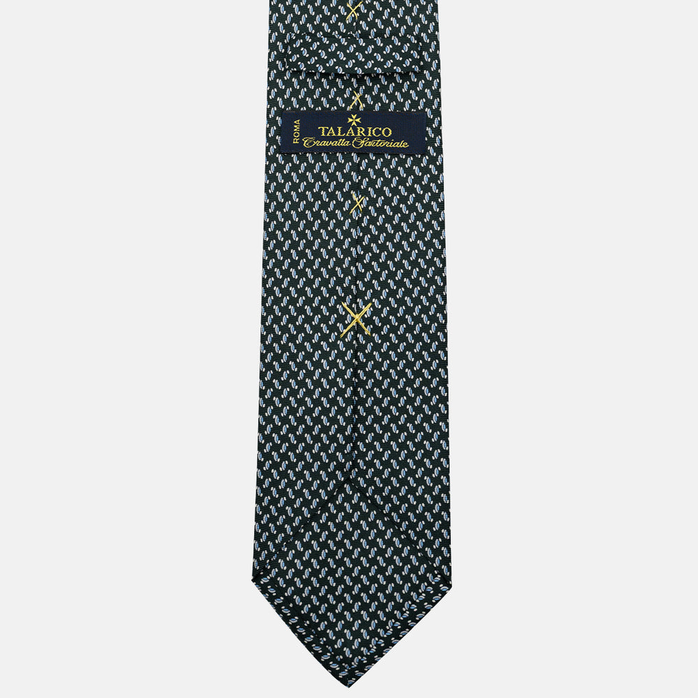 3-Fold Silk Tie, Micro Pattern, Green - JC056668-4