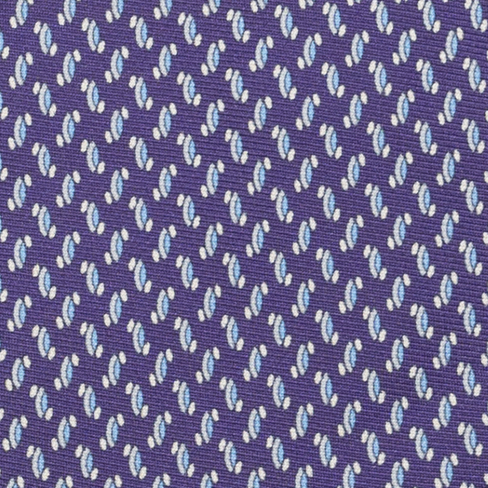 3-Fold Silk Tie, Micro Pattern, Purple - JC056668-9
