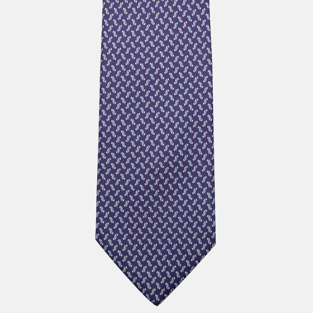 3-Fold Silk Tie, Micro Pattern, Purple - JC056668-9