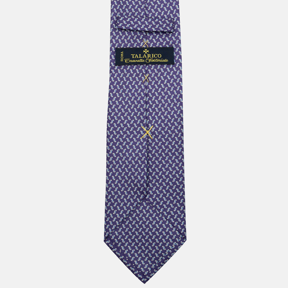 3-Fold Silk Tie, Micro Pattern, Purple - JC056668-9