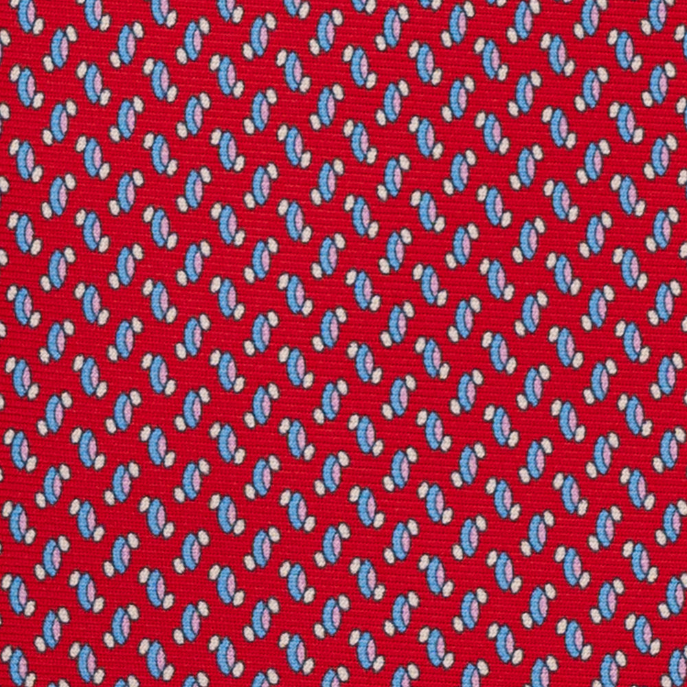 Cravatta 3 pieghe in Seta, Micro Fantasia, Rosso - JC056668-7