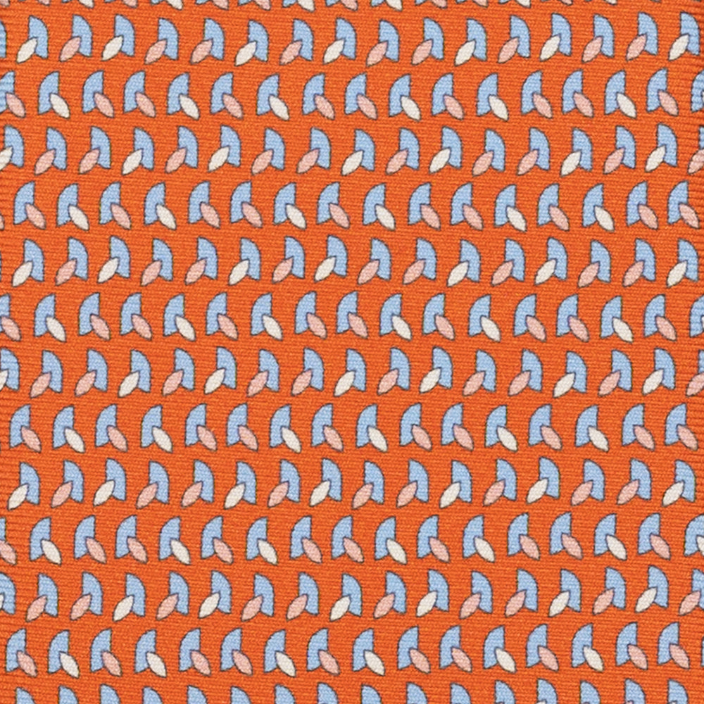 3-Fold Silk Tie, Micro Pattern, Dark Orange - JC057245-11
