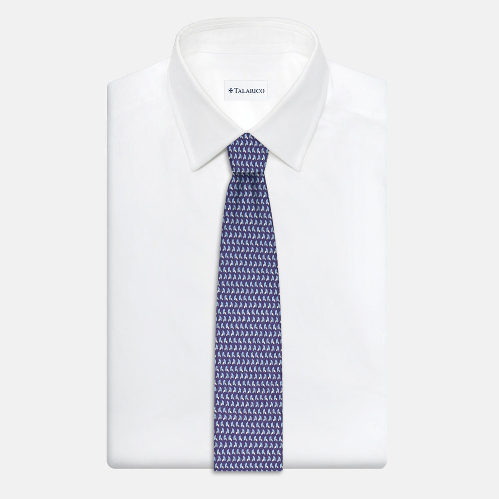 3-Fold Silk Tie, Micro Pattern, Purple - JC057245-12