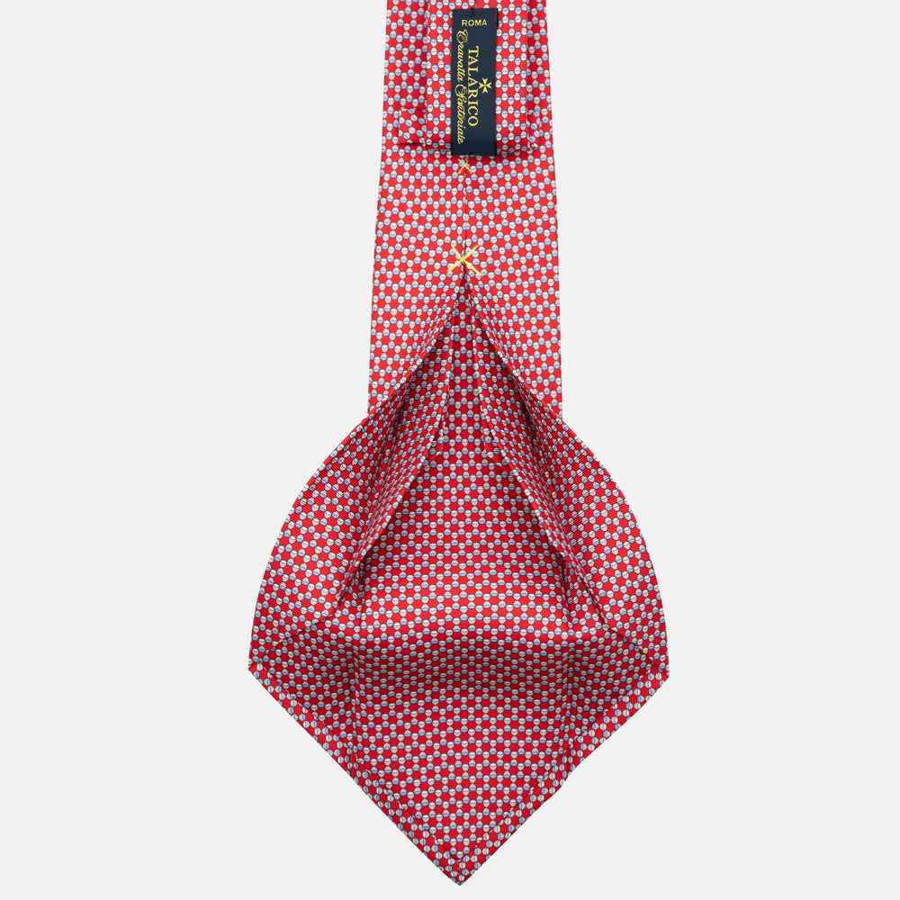 Cravatta 7 pieghe in seta Fantasia Geometrica Rosso JC057249-6
