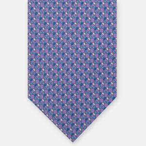 3-Fold Silk Tie, Geometric Pattern, Lilac - JC058629_2 T