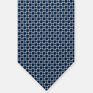 3-fold Silk Tie, Geometric Pattern, Sky Blue - JC058629_5 T