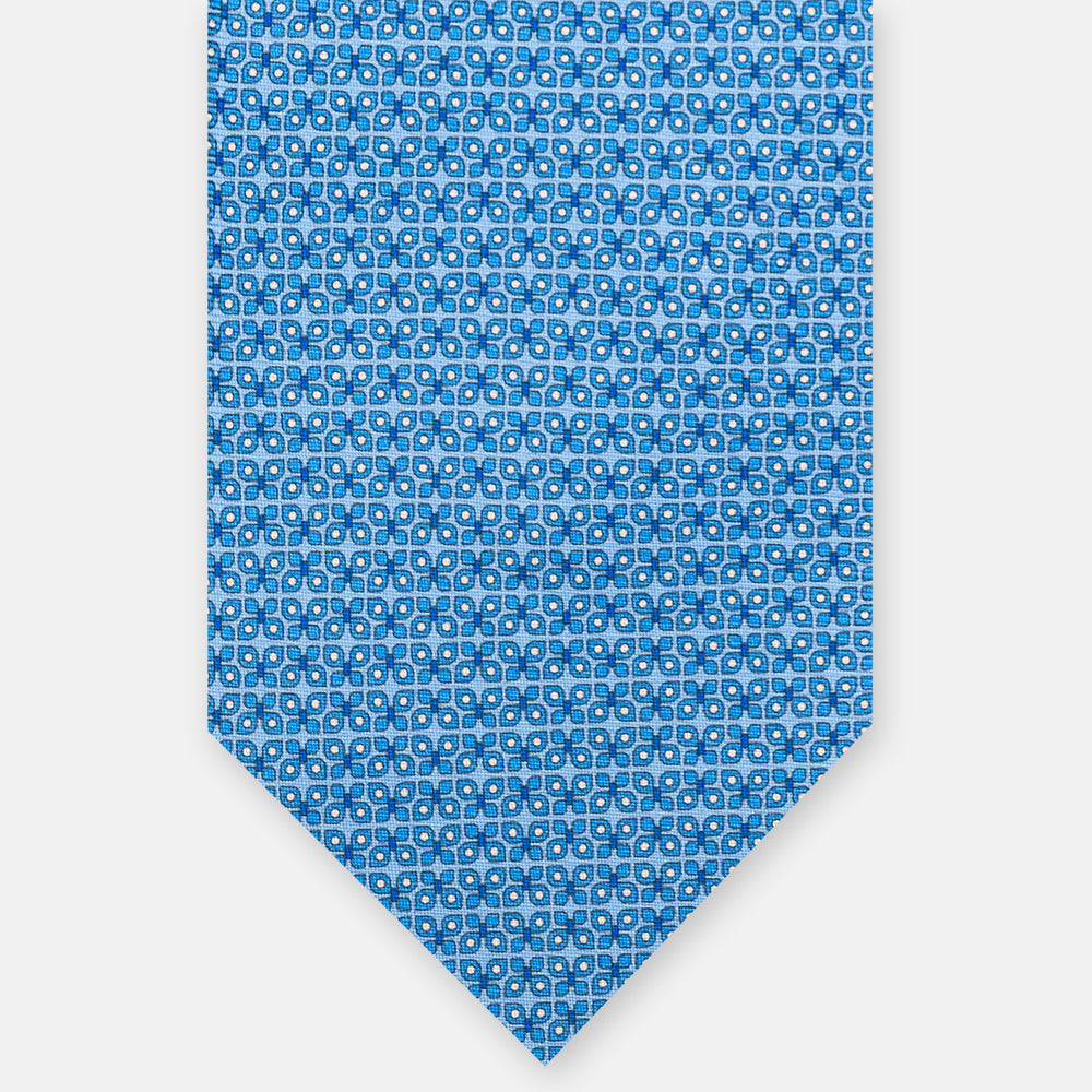 3-fold Silk Tie, Butterfly Pattern, Light Blue - JC059561_1 T