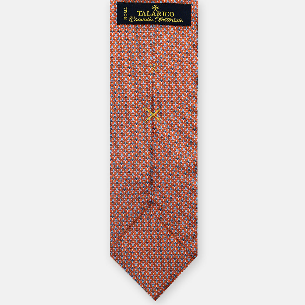 3-Fold Silk Tie, Floral, Orange - JC059574_1 T