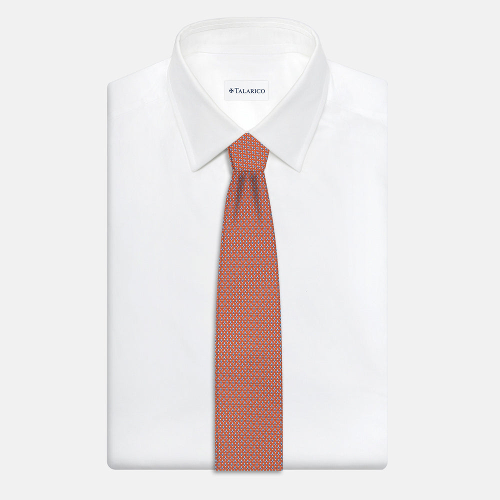 3-Fold Silk Tie, Floral, Orange - JC059574_1 T