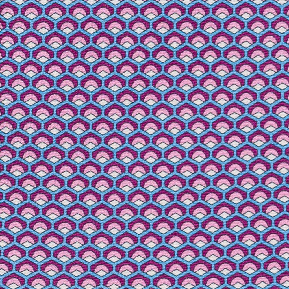 Cravatta 3 pieghe in Seta, Fantasia Geometrica, Magenta - JC059577_3 T