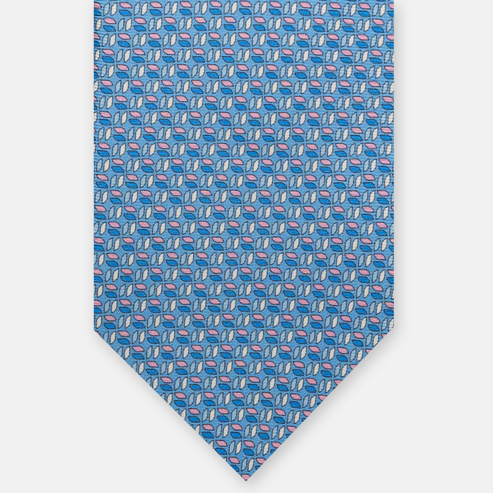 3-Fold Silk Tie, Micro Pattern, Sky Blue Pink - JC059588_1 T