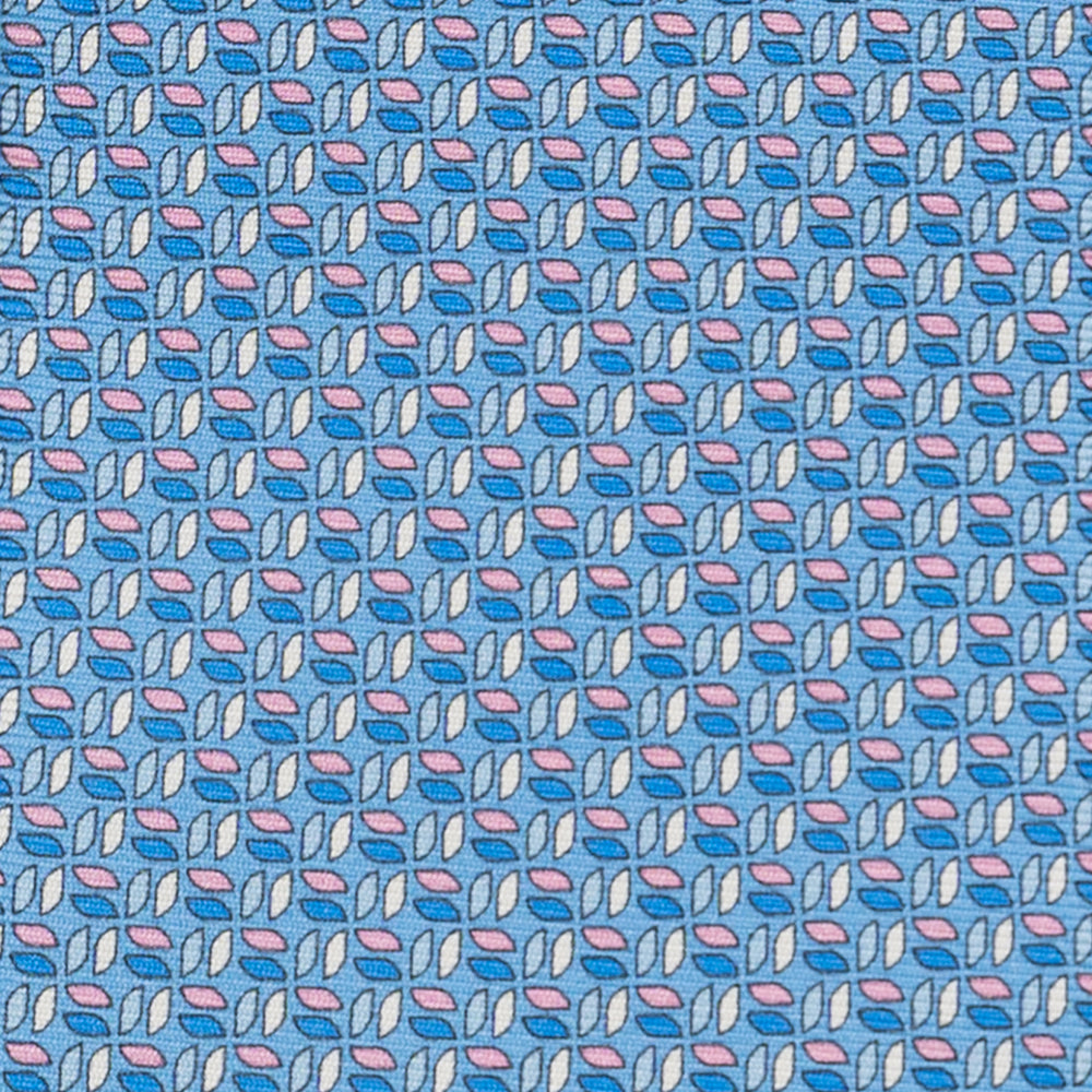 3-Fold Silk Tie, Micro Pattern, Sky Blue Pink - JC059588_1 T